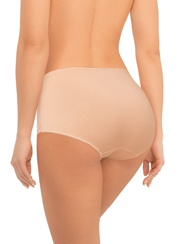Трусики-слипы женские AMORET COTTON HW1043 бежевого цвета с завышенной талией и корректирующим эффектом