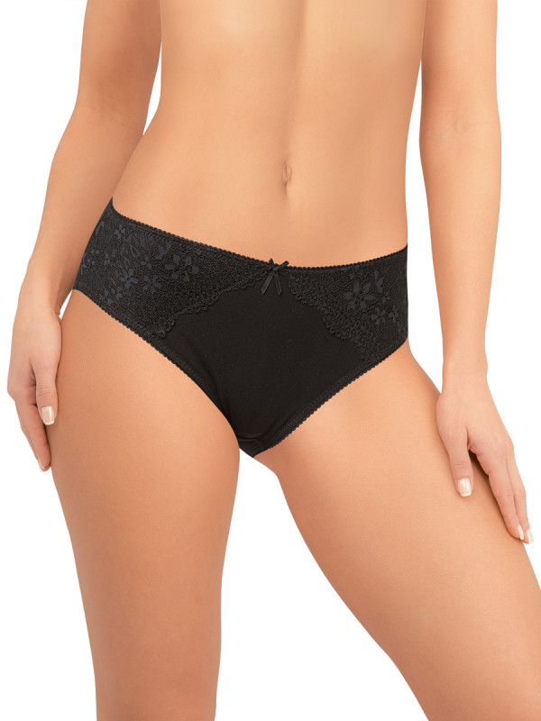 Трусы женские слипы AMORET COTTON S1040 черного цвета