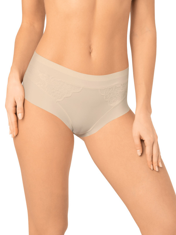 Трусы макси слип AMORET INVISIBLE LACE MS5030 бежевого цвета: комфорт и элегантность в одном