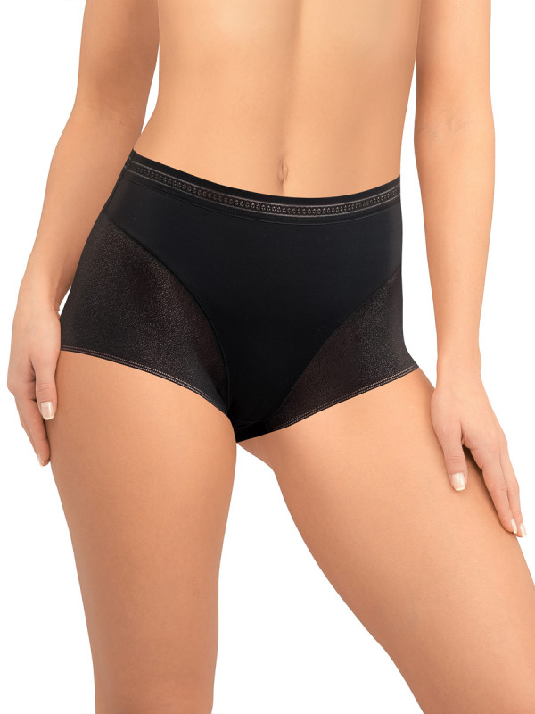 Трусы слипы AMORET MESH HW5041 черного цвета с высокой линией талии