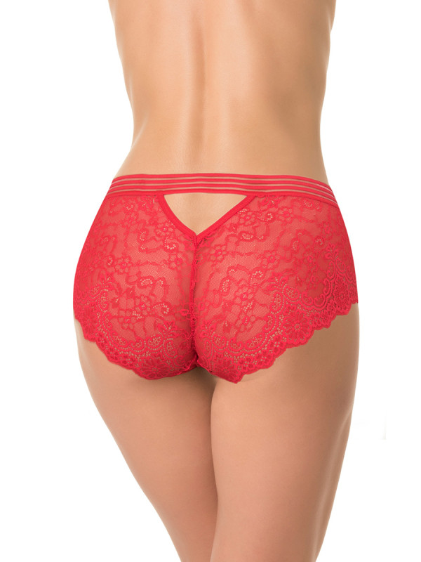 Трусы-слипы AMORET MIST S5021: элегантность и соблазнительность красного цвета, удобство и комфорт кружевного материала. 