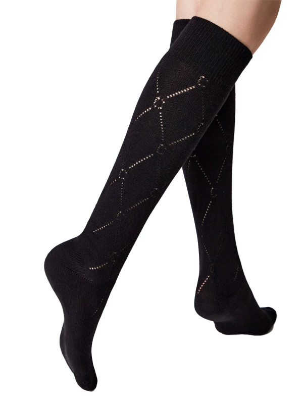 Гольфы CONTE CLASSIC 007 с рисунком в виде ромбов