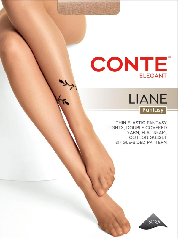 Колготки CONTE LIANE 20 с рисунком татуировки на голени