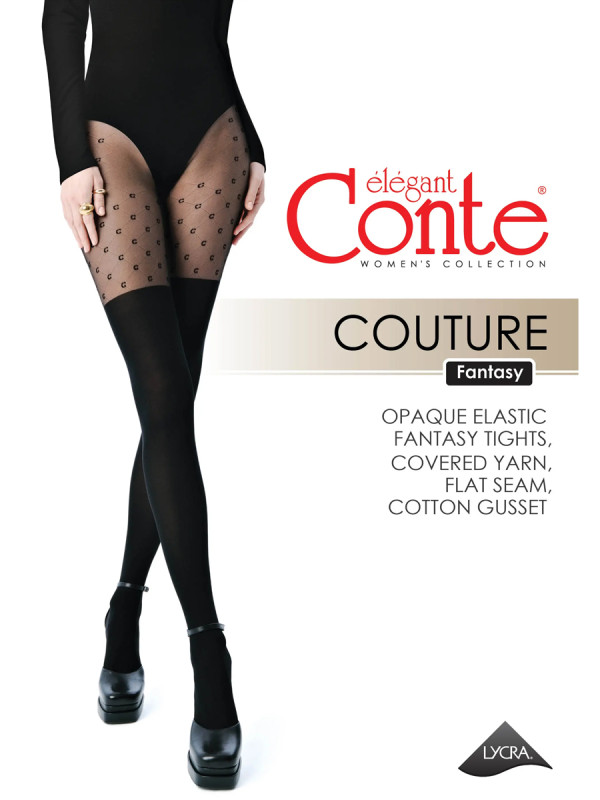Колготки CONTE COUTURE 50 с рисунком и имитацией ботфортов