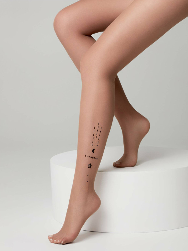 Колготки CONTE EUPHORIA 20 с рисунком татуировки на щиколотке