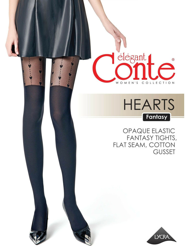 Эластичные плотные колготки CONTE HEARTS 50 из серии FANTASY: идеальный выбор для создания элегантного и утонченного образа.