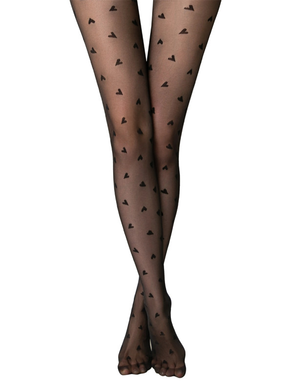 Колготки CONTE TRESOR 30 DEN с рисунком сердечки