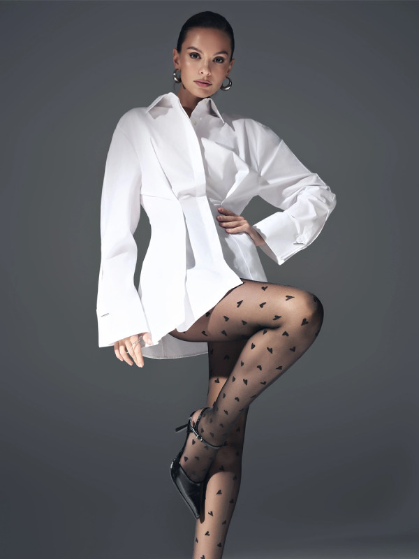 Колготки CONTE TRESOR 30 DEN с рисунком сердечки