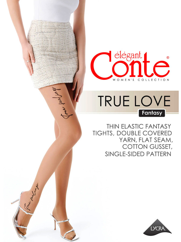Колготки CONTE TRUE LOVE 30 с оригинальным рисунком имитации тату
