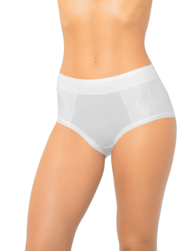 Трусы женские DENTELLE BELLA BAMBOO SIZE PLUS HW315 белого цвета