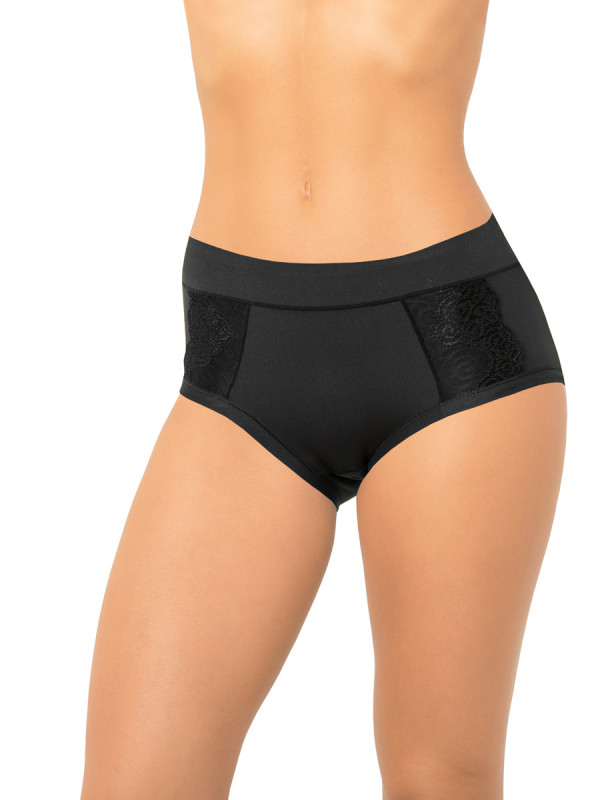 Трусы женские DENTELLE BELLA BAMBOO SIZE PLUS HW315 черного цвета