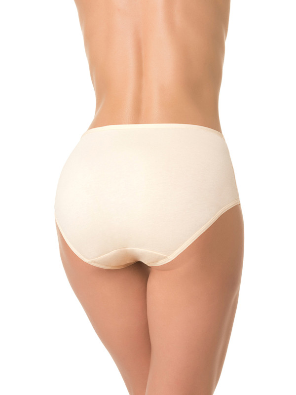 Трусы слипы DENTELLE HOLLY SIZE PLUS HW103 цвета сливочный с кружевной вставкой - сочетание комфорта и изысканности для женщин с полными формами.