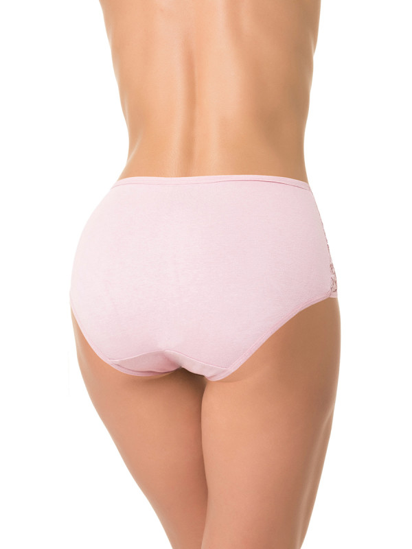Трусы с высокой линией талии DENTELLE TINA SIZE PLUS HW109 - мягкий хлопок и эффект подтянутого живота в цвете пион