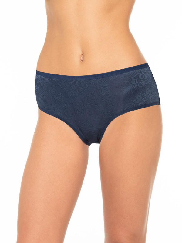 Трусы слипы DENTELLE NICOLE SIZE PLUS HW150 темно-синего цвета