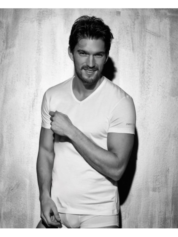 Футболка мужская Enrico Coveri ET 1001 uomo mezza manica scollo V