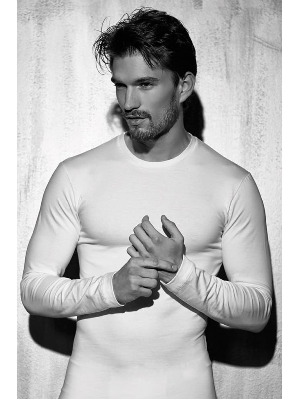 Футболка мужская Enrico Coveri ET 1004 uomo manica lungo girocollo