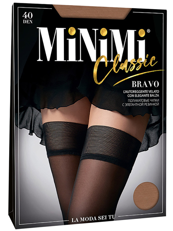 Чулки MINIMI BRAVO 40 с оригинальной резинкой-каймой и шелковистым эффектом