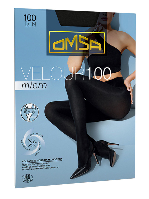 Колготки большого размера OMSA VELOUR MICRO 100 MAXI 