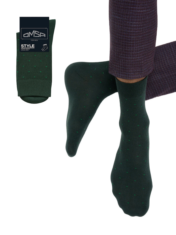Носки мужские классической длины Omsa for men STYLE 513 со строгим рисунком в мелкий горошек