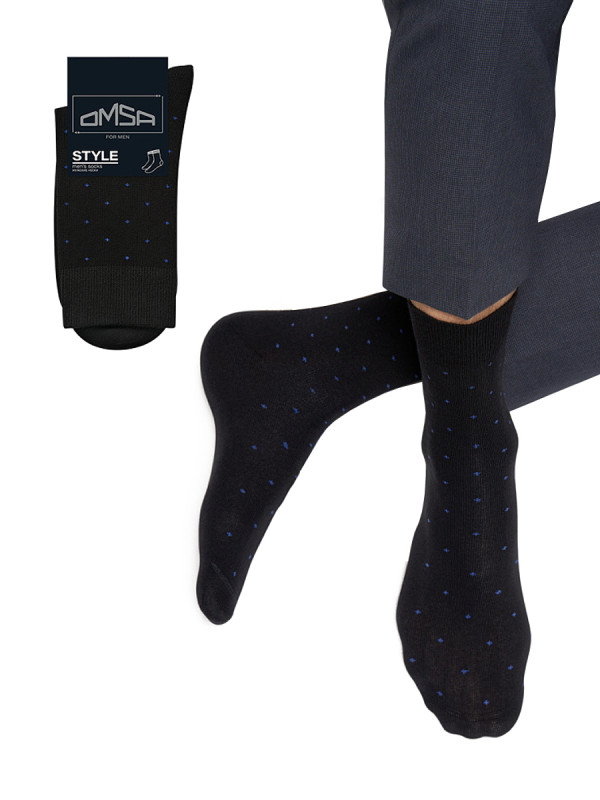 Носки мужские классической длины Omsa for men STYLE 513 со строгим рисунком в мелкий горошек