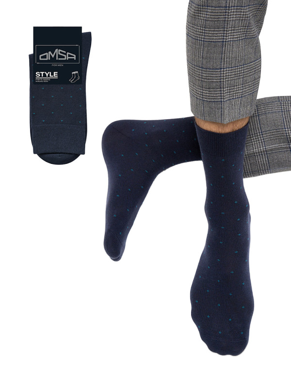 Носки мужские классической длины Omsa for men STYLE 513 со строгим рисунком в мелкий горошек