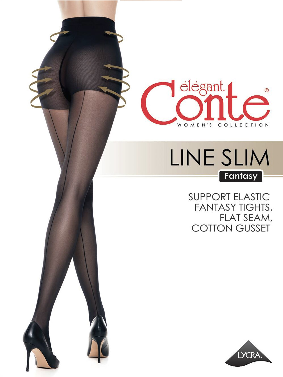 Conte line Slim колготки с имитацией шва и утягивающими шортиками